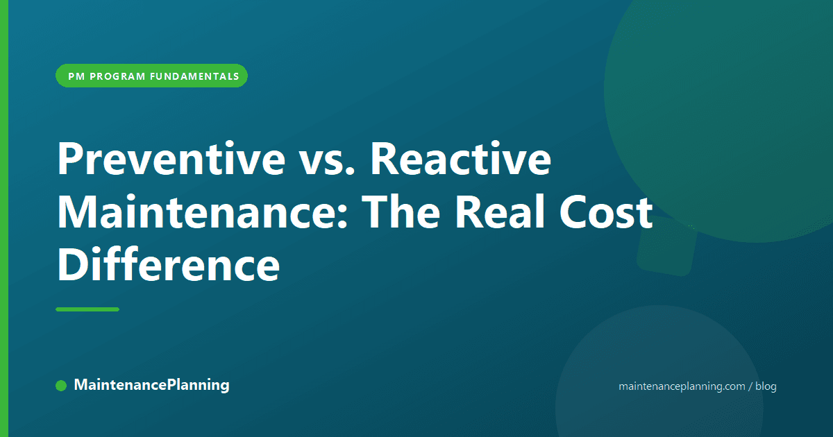 Preventive vs. Reactive Maintenance: The Real Cost Difference