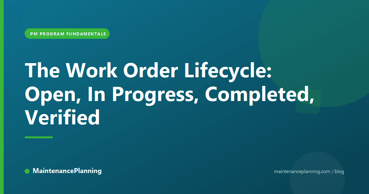 The Work Order Lifecycle: Open, In Progress, Completed, Verified