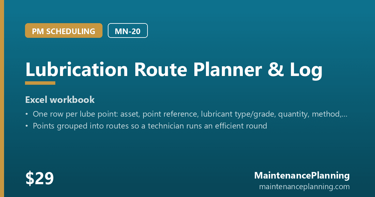 Lubrication Route Planner & Log