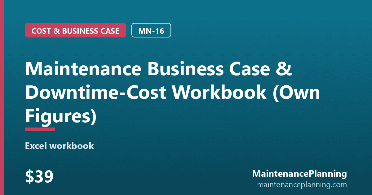 Maintenance Business Case & Downtime-Cost Workbook (Own Figures)