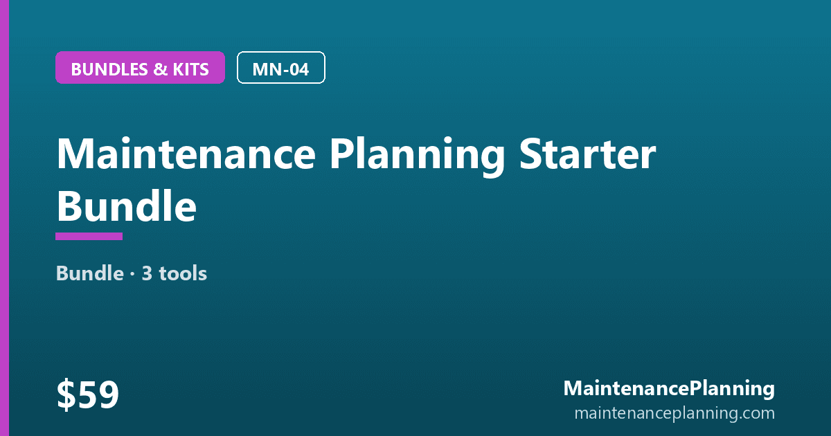 Maintenance Planning Starter Bundle